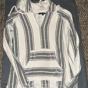 White and Black Striped Beach Sweater